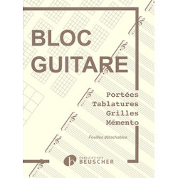 Bloc Guitare avec portées,...